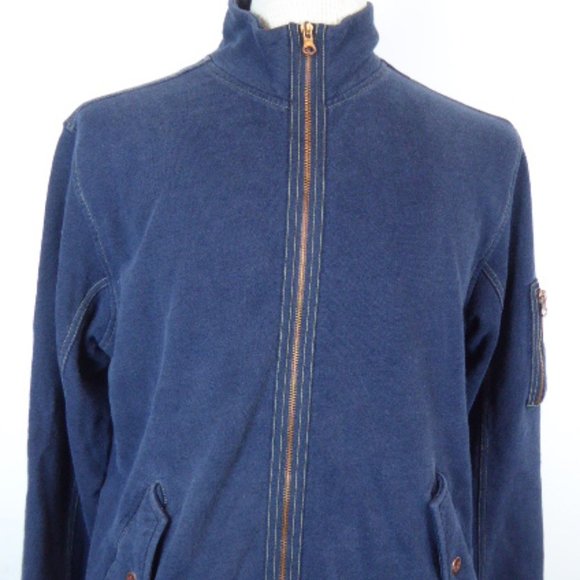DUCK & COVER navy zip card-jacket athliesure cotton terry M - Picture 1 of 7